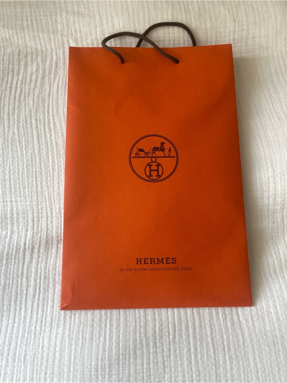 Hermes Orange Shopping Paper Bag Large